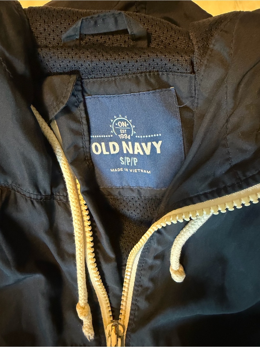 Old Navy Hooded Windbreaker Jacket Men’s Small Navy Blue - Picture 3 of 3